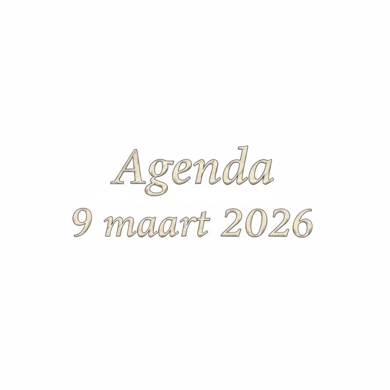 Agenda 9 maart 2026