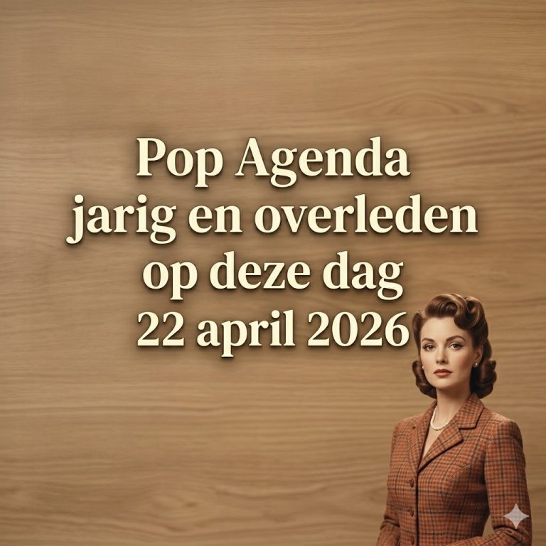 Agenda Pop Artiesten 22 april 2026