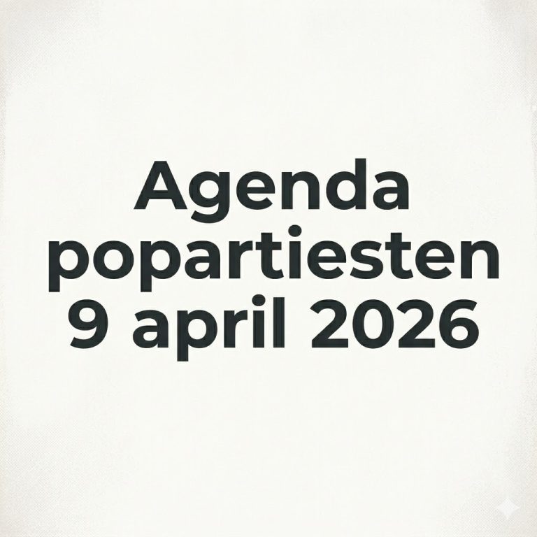 Agenda popartiesten 9 april 2026