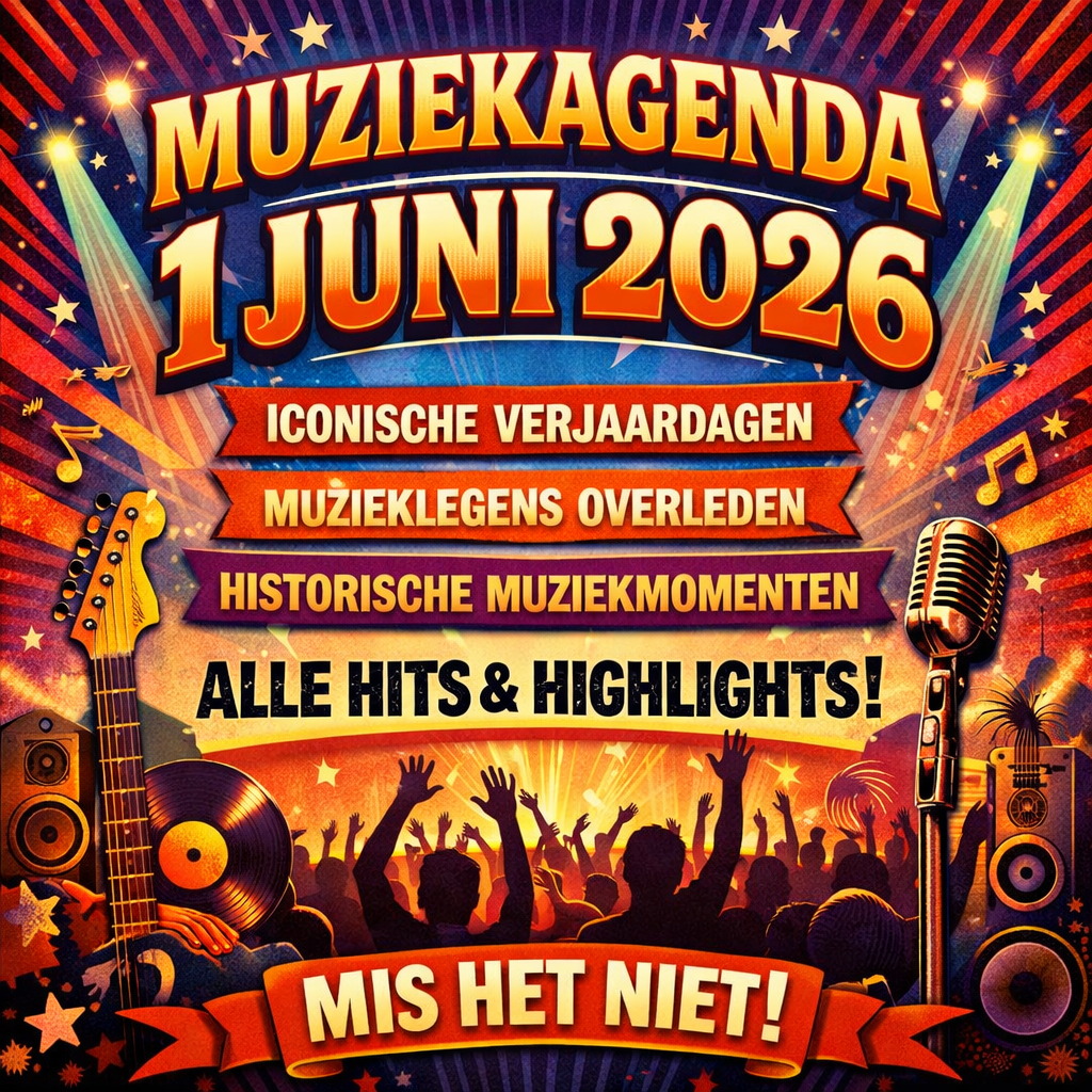 Agenda in de pop muziek 1 juni 2026
