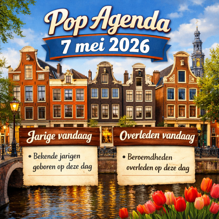 Agenda popartiesten 7 mei 2026 jarigen en overleden op deze dag