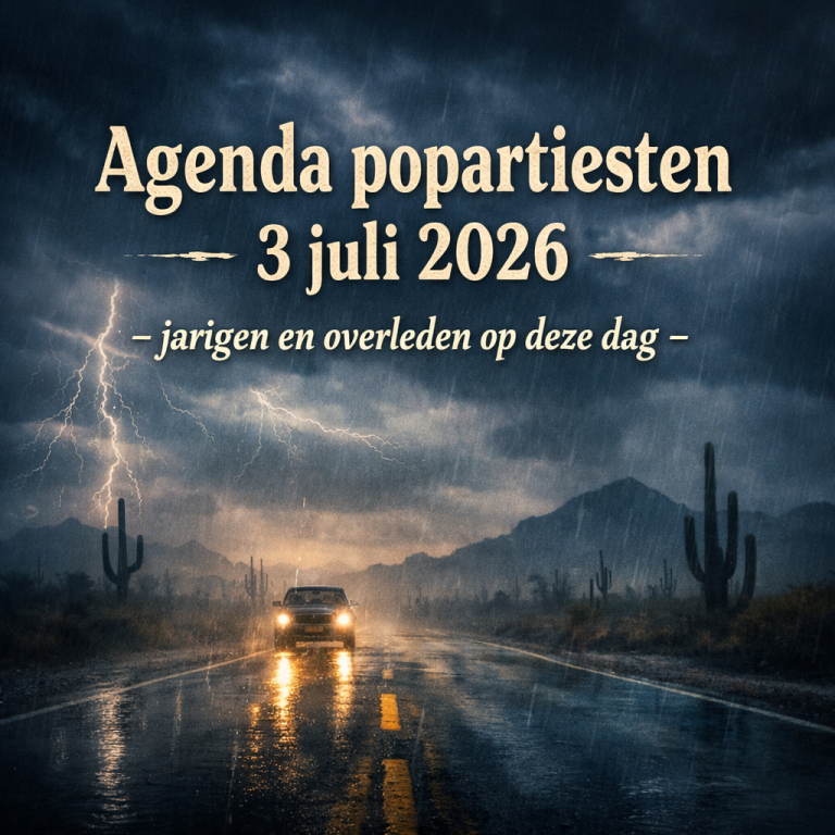Agenda popartiesten 3 juli 2026 – jarigen en overleden op deze dag