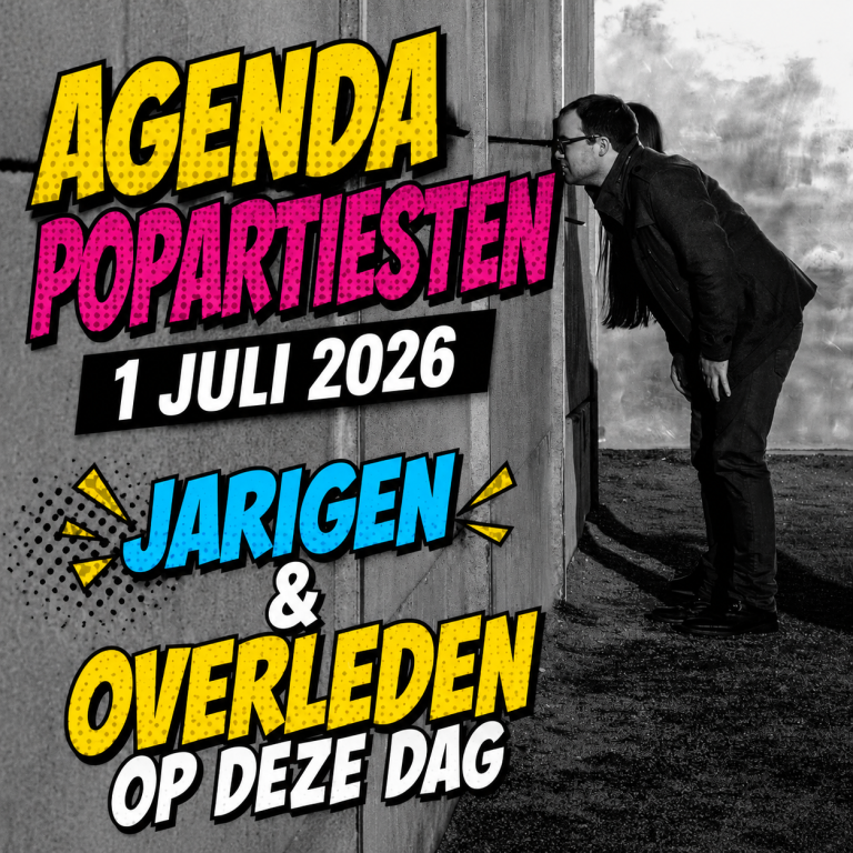 Agenda popartiesten 1 juli 2026 – Jarigen en overleden op deze dag